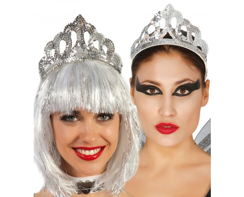 CORONA IN PAILLETTES ARGENTO