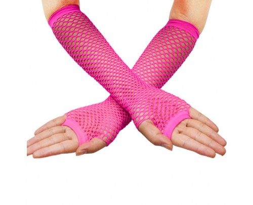 GUANTI FUCSIA FLUOR A RETE SENZA DITA