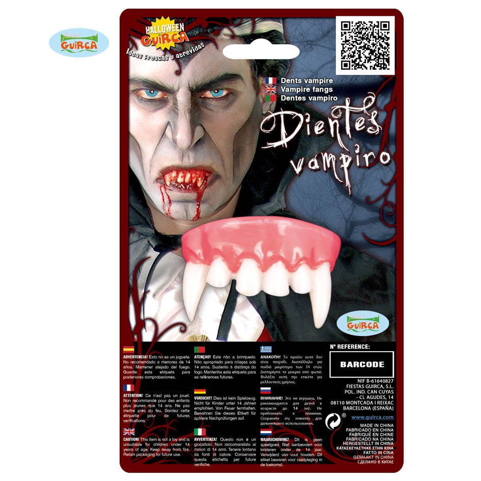 Denti Da Vampiro Per Halloween - Set Di 16 Pezzi In Plastica, Per Costumi E Giochi Di Ruolo